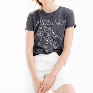 J Crew Italy Map Andiamo Travel Collectors Tee XS